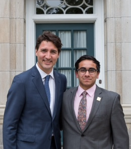 Talha Mirza (BA '18) & Canadian Prime Minister Justin Trudeau