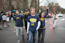 Marisol Ramos (MPP/MA '13) (right) being arrested outside the Michigan Union during an April 17 protest.