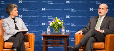 Ford School welcomed Fed Chairman Ben Bernanke in January