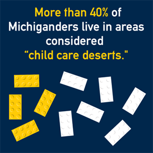 More than 40% of Michiganders live in areas considered "child care deserts."