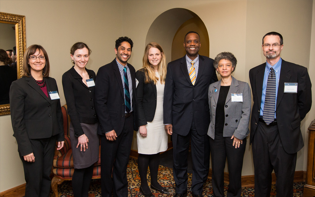 Elisabeth Gerber, Tom Ivacko, and former Dean Susan Collins