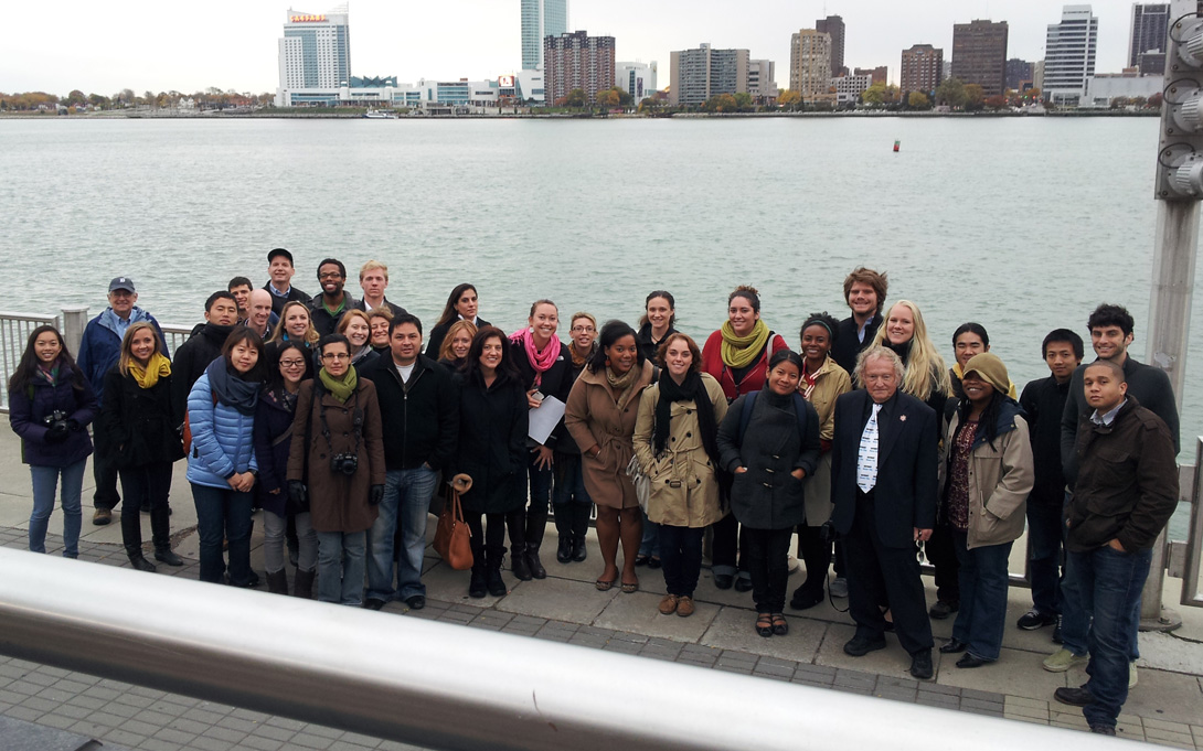 Students touring Detroit