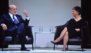 Photo of Ben Bernanke and Susan Collins
