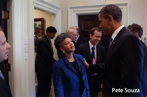Photo of Barak Obama and Susan Collins