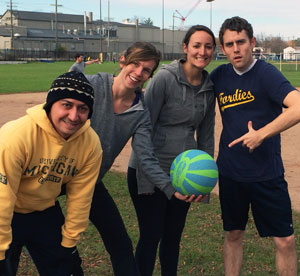 Second years take on first years at charity kickball event, November 2014