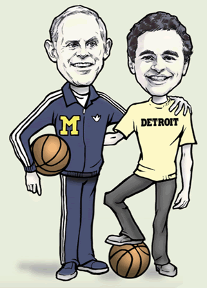 Illustration of Coach Beilein and Ray Batra