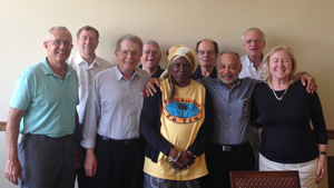 Photo of Rick Curtis (MPP ‘72), Vic Miller (MPP ‘72), Thomas Linn (MPP ‘72), Roger Short (MPP ‘72), Bill Hughes (MPP ‘72), Pat Keating (MPP ‘74), Marilyn McCoy (MPP ‘72), Emery “Ozzie” Roe (MPP ‘72), and Sherry Suttles (MPP ‘71)