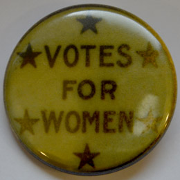 Photo of women's suffrage button