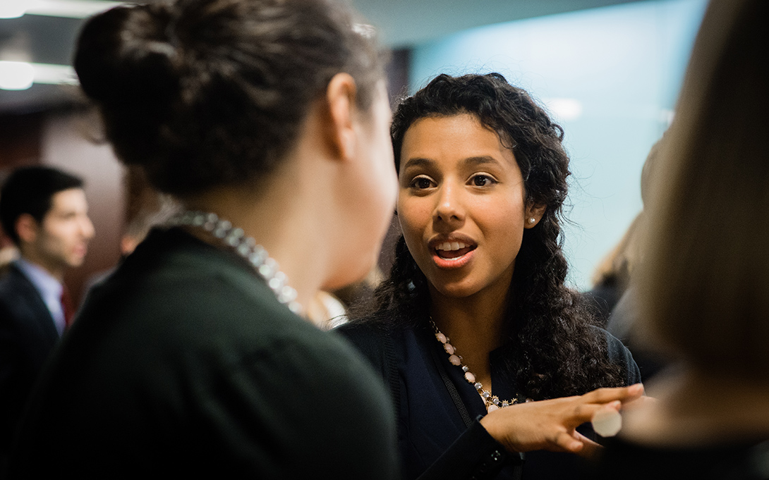 Students and alumni networking at the Ford School's DC trip