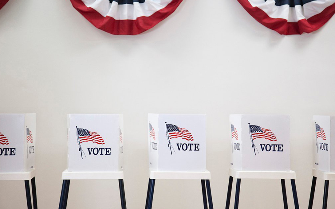 Voting booths await anxious voters