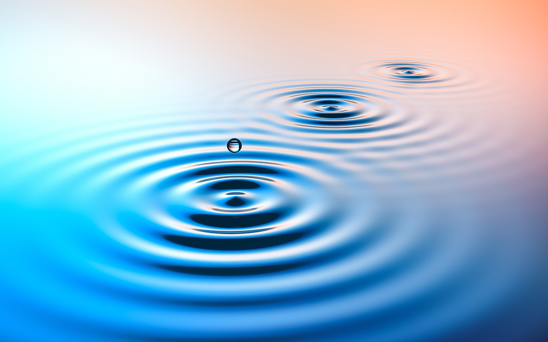 A drop creates a ripple