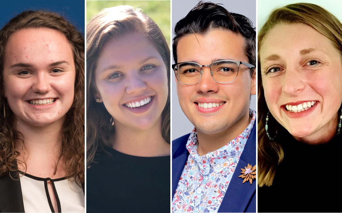 Students Kristina Curtiss (MPP ‘22), Tyler Orcutt, (MPP, MS ‘23), Anna Seifert (MPP ‘22) and Javier Piñeiro