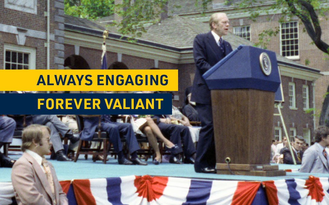 Photo of President Ford speaking in Philadelphia, Pennsylvania on July 4, 1976.