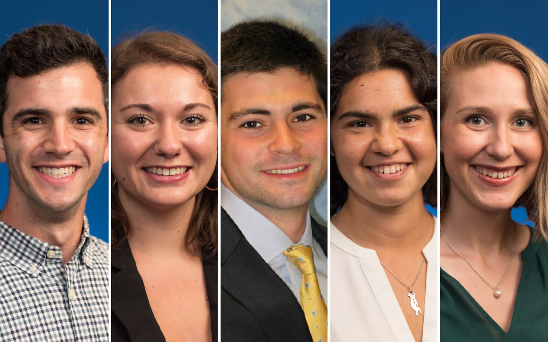 Headshots of Alex Baum, Bethany Haddad, Ben Levine, Rebecca Mendelsohn, and Cassidy Uchman