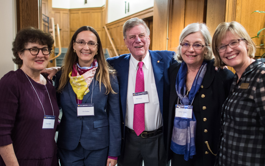 Group photo featuring Cindy Bank, Elisabeth Gerber, Phil Power, Kathy Power, and Susan Johnson