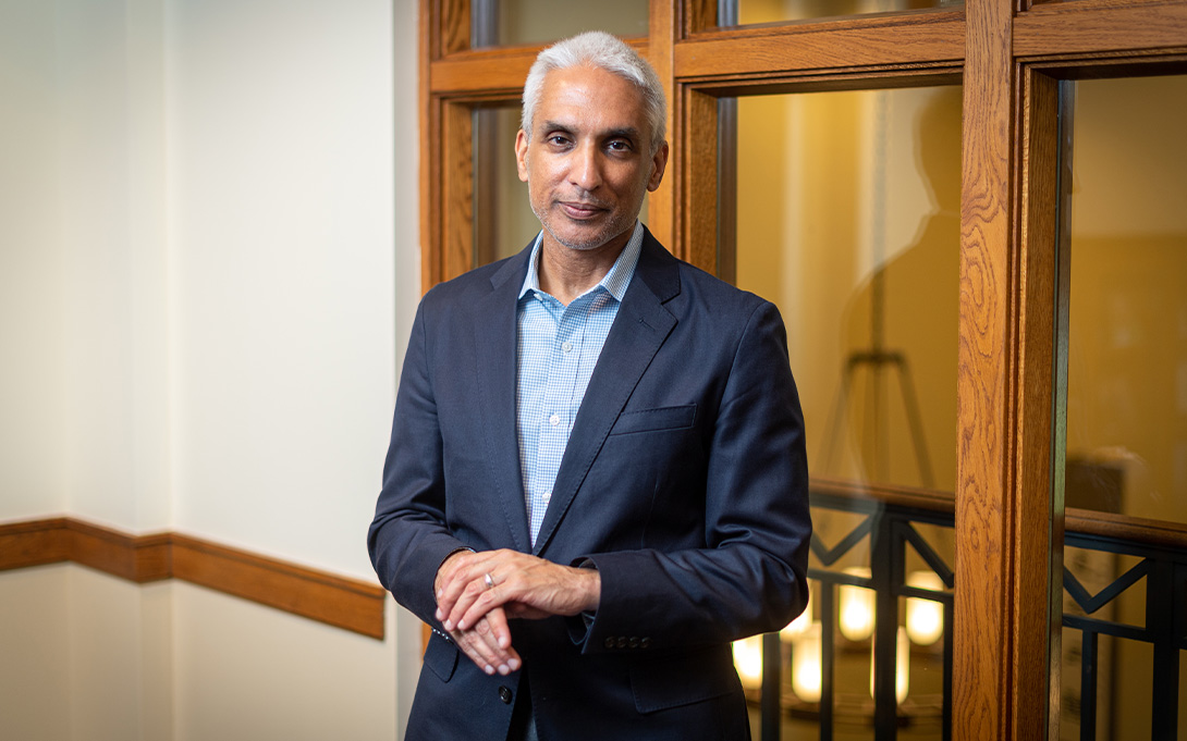 Headshot of Javed Ali at Weill Hall's 4th floor Whitman Lounge