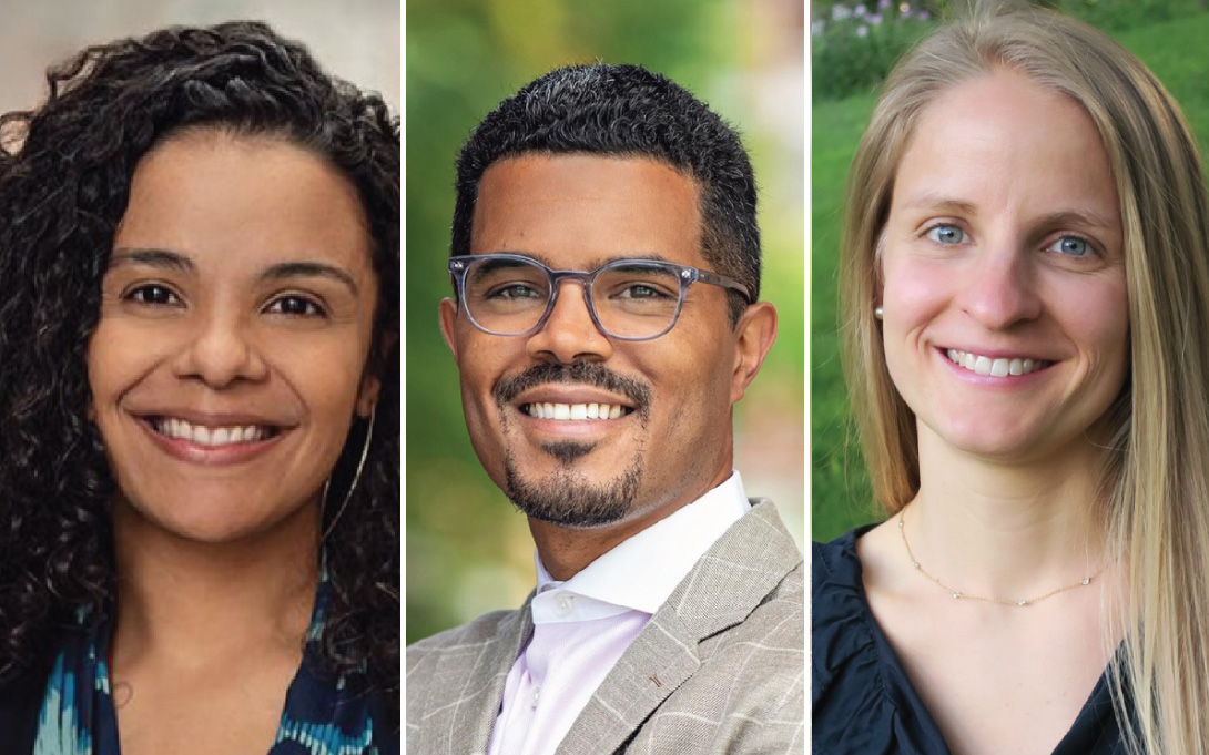 Headshots of Awilda Rodriguez, Associate Professor of Education; Charles H. F. Davis III, Assistant Professor of Education; KC Deane, Predoctoral Research Fellow