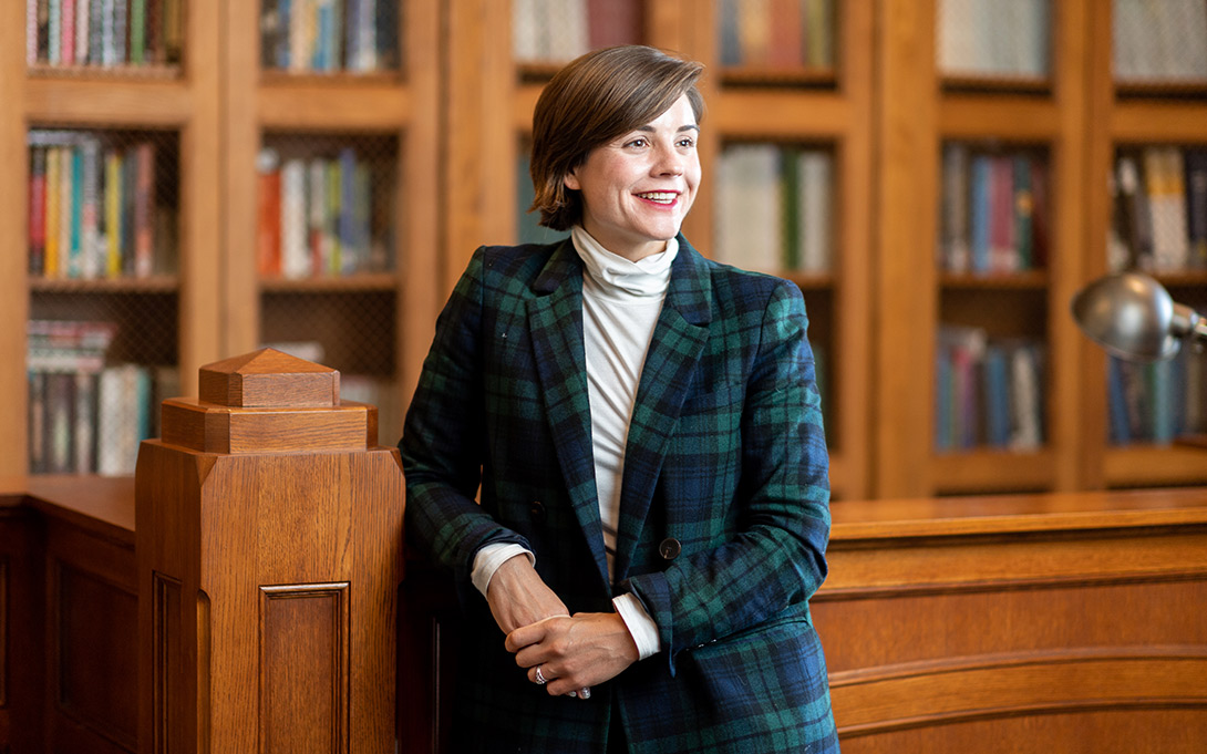 Headshot of Megan Stewart in the Towsley Reading Room