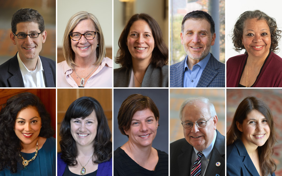 Headshots of Brian Jacob, Paula Lantz, Katherine Michelmore, Jeffrey Morenoff, Susan D. Page, Shobita Parthasarathy, Natasha Pilkauskas, Joy Rohde, Joe Schwarz, and Fabiana Silva