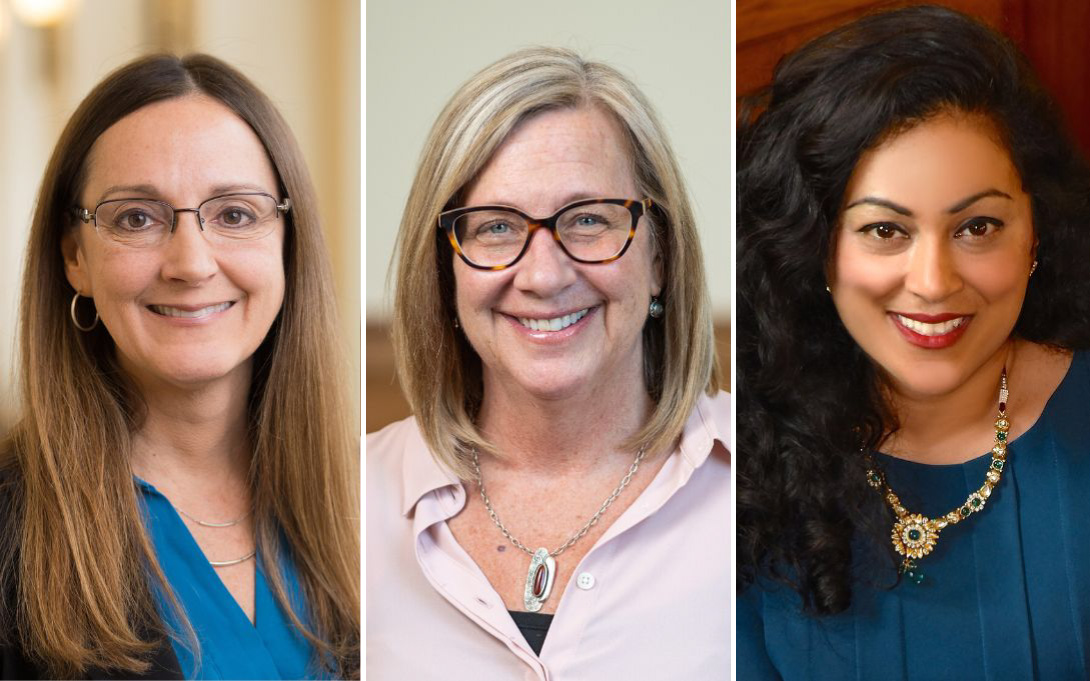 Headshots of Liz Gerber, Paula Lantz, and Shobita Parthasarathy