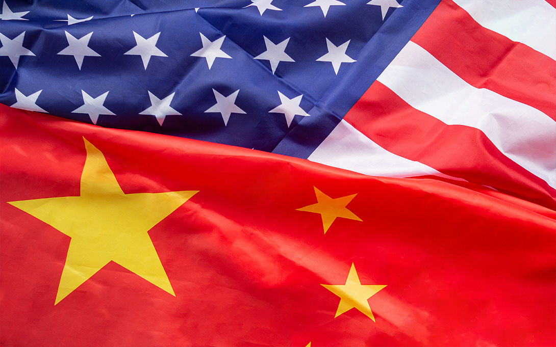 China and USA Flags