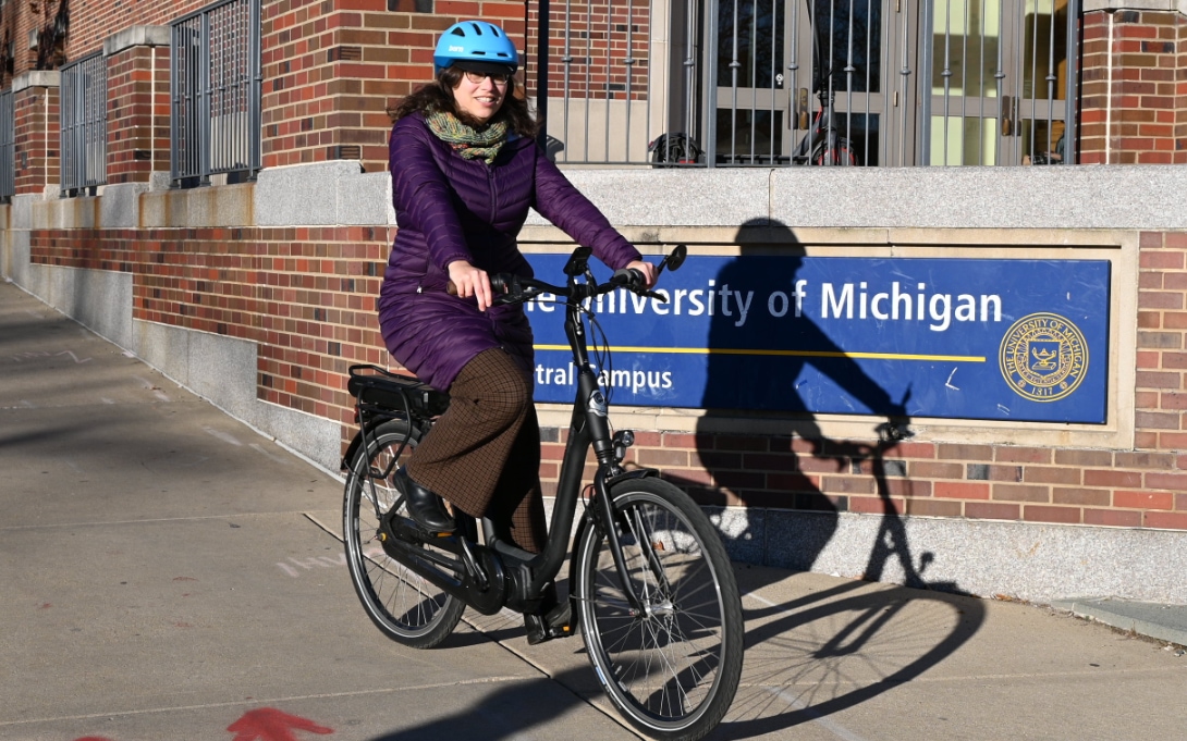 Molly Klienman on bike