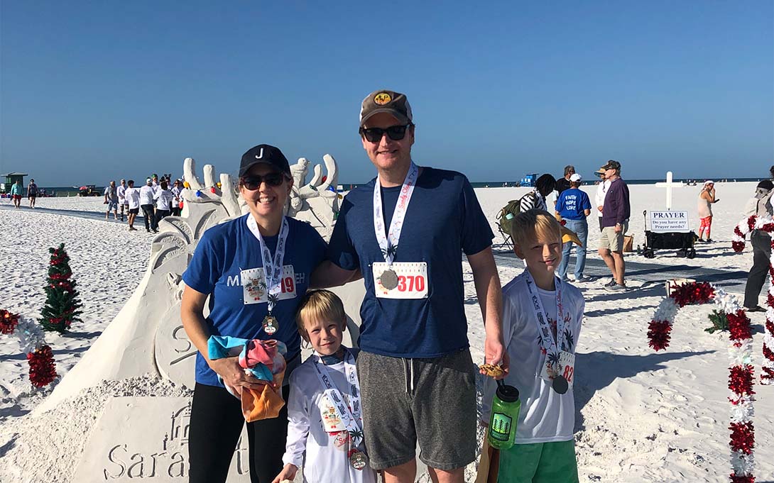 John English and his family at the beach