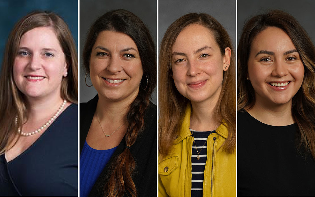 Headshots of Kathryn Cardenas, Jackie Riecks, May Skelton, and Zalma Valencia 