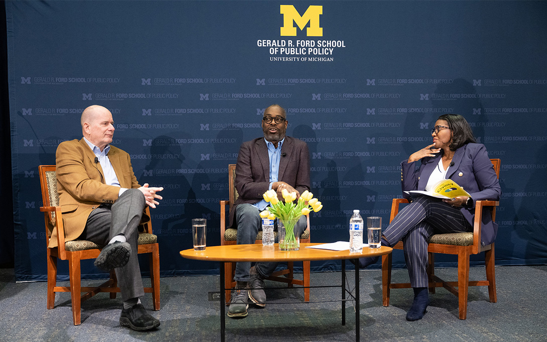 Nolan Finley, Stephen Henderson, and Celeste Watkins-Hayes in conversation