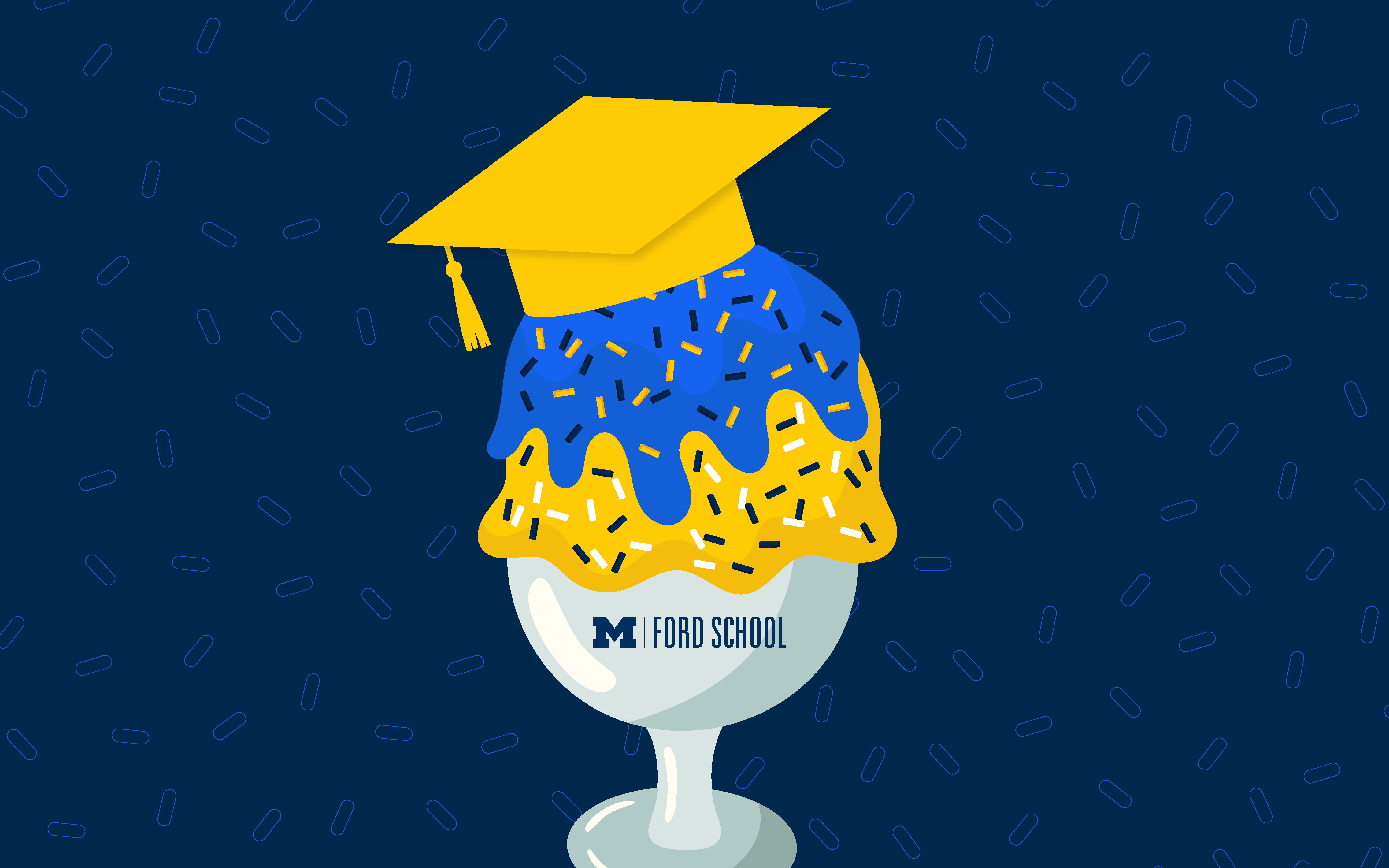 Ice cream sundae with grad cap