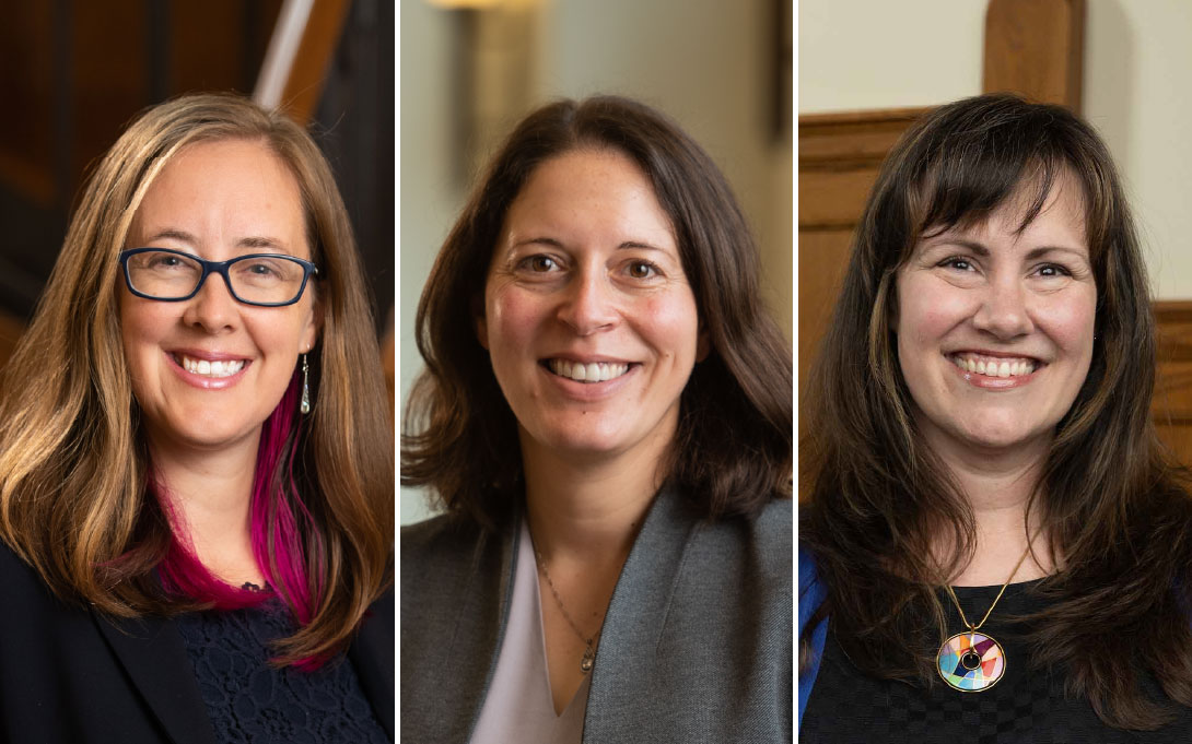 Three headshots of Ford School faculty