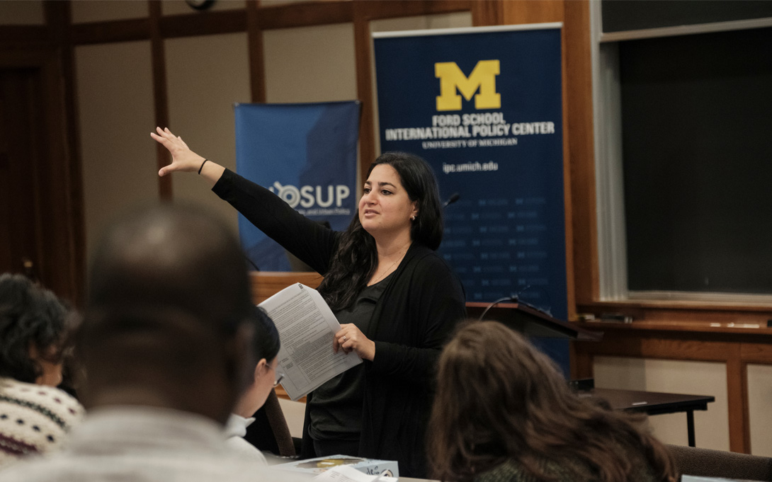 Amy Beck Harris speaking at past Aid & Development session.