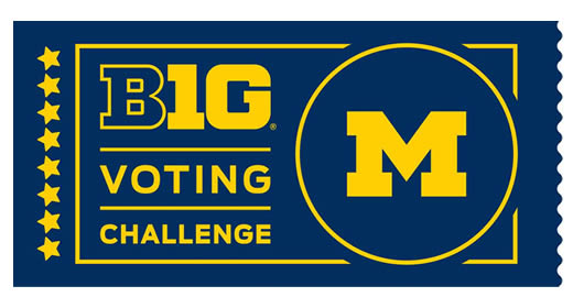 Big Ten Voting Challenge logo featuring Block M