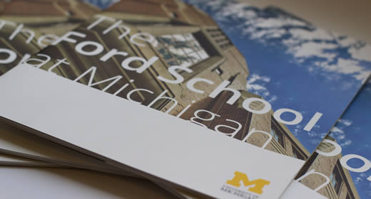 Photo of Ford School graduate brochures