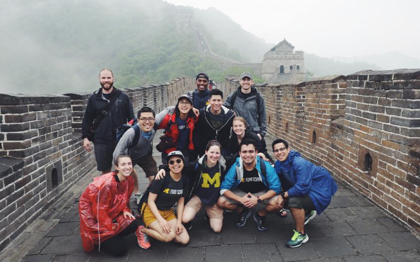 Students enrolled in the Ford School's Chinese Policy course at the Great Wall