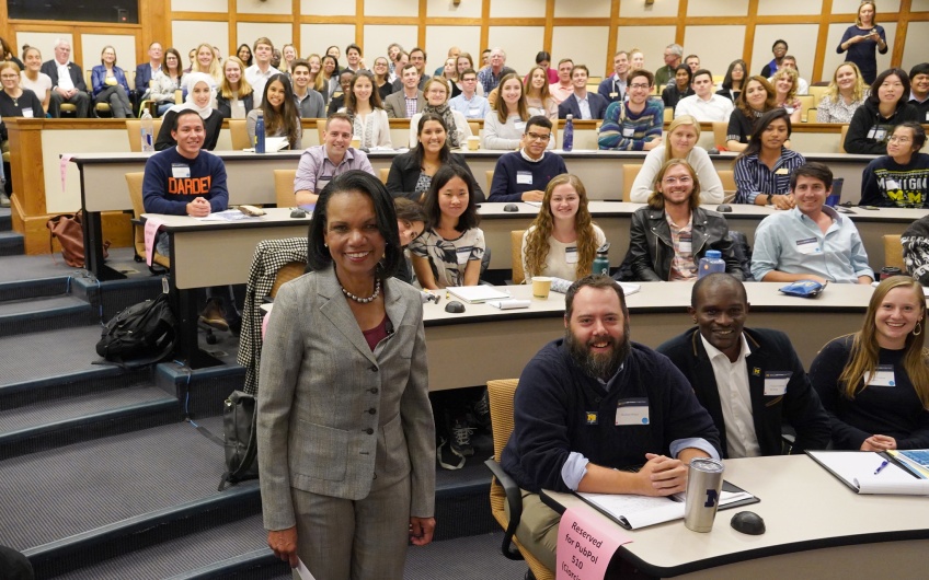 Condoleezza Rice teaches a master class at the Ford School