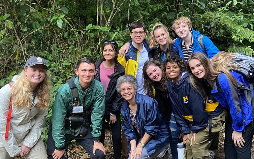 Ford School students and Professor Susan M. Collins on the 2020 Costa Rica trip