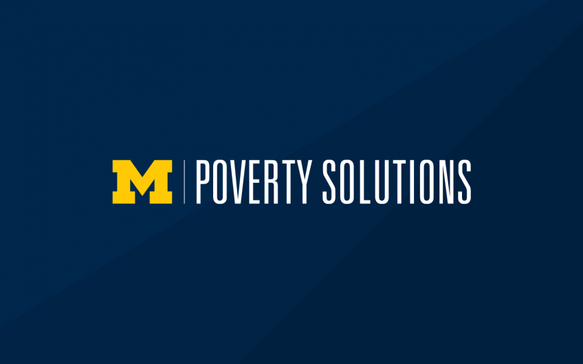 Poverty Solutions informal logo on a blue background