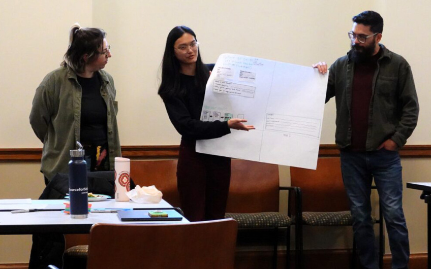 Photo of students participating in an eviction policy & design workshop
