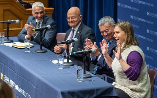 Javed Ali, LTG James Clapper, LTG Michael Nagata, and Representative Elissa Slotkin