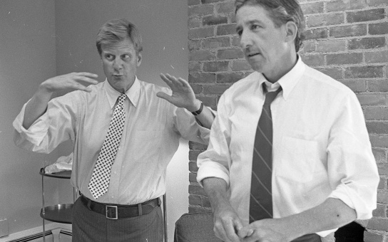 Phil Power and Tom Hayden (Credit: Ann Arbor News)