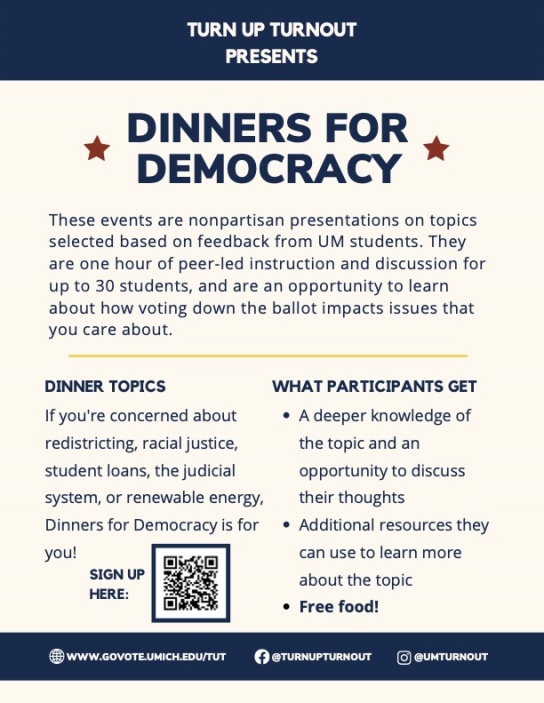 Dinners for Democracy poster