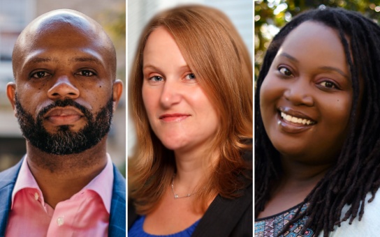 Headshots of L'Heureux Lewis-McCoy, Alexandra Resch, and Kennedy Turner