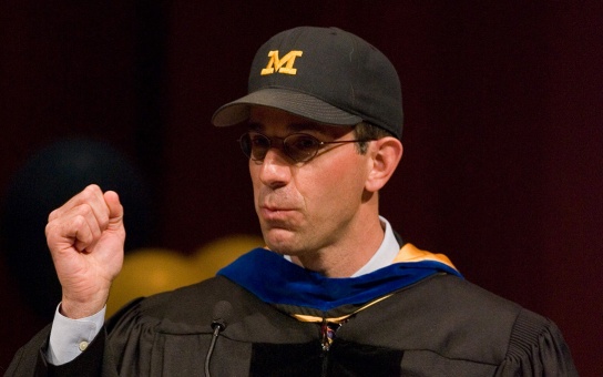 Photo of Bob Schoeni delivering remarks to the Ford School graduating classes of 2007