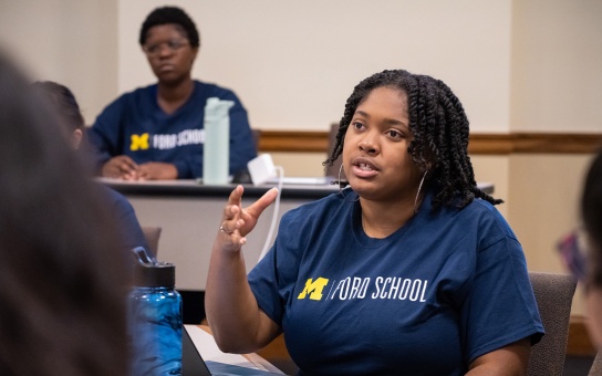 Photo of a student speaking