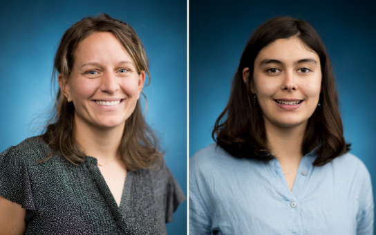 Portraits of Madison Prinzing (left) and Katrina Wheelan (right)