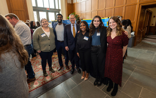 Photo of Michael Barr and students during the annual Garmlich Showcase