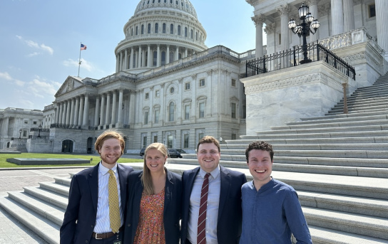 Riecker Fellows Gerardo Mendez Gutierrez, Joseph Mancina, and former fellows James Hiebert and Chelsea Davis in Washington, DC