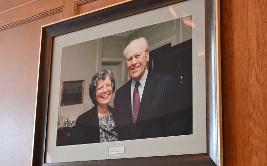 Becky Blank and Ford portrait in the Great Hall