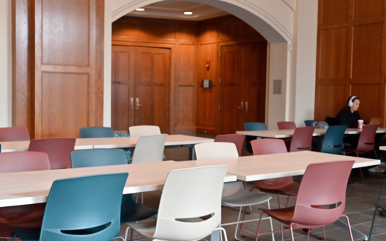 Study tables in the Great Hall